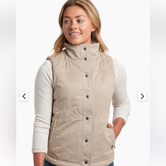 Kuhl Celeste Lined Vest Tan sherpa fleece lined - Picture 1 of 11